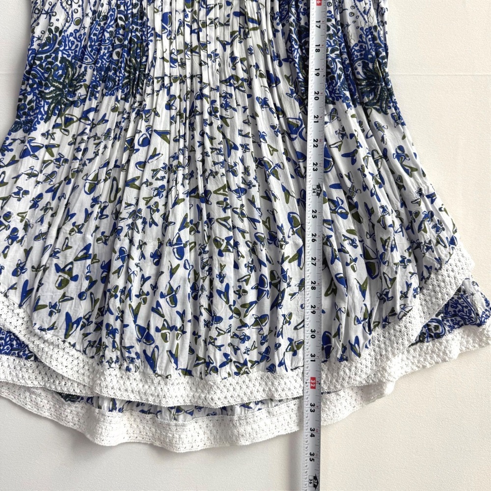 Poupette St Barth Sasha Green White Fish Batik Rombo Dress Medium Coastal Chic - Picture 10 of 13